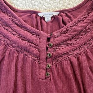 Lucky Brand Women's Burgundy Blouse